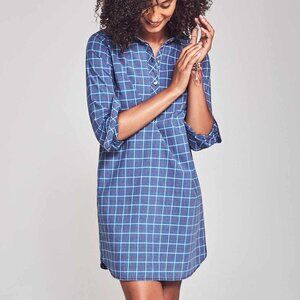 Faherty Lighthouse Shirtdress - Indigo Plaid